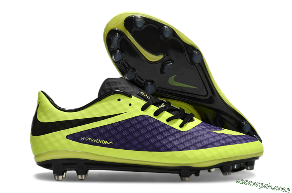 Nike Hypervenom Phantom FG Low-Tops Football Boots - Purple/Yellow/Black 1