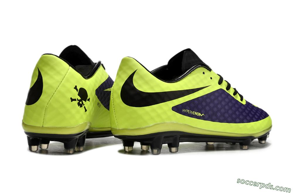 Nike Hypervenom Phantom FG Low-Tops Football Boots - Purple/Yellow/Black 6