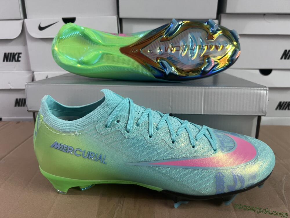 Nike Air Zoom Mercurial Vapor 16 Elite FG Low-Tops Football Boots - Jade/Pink/Yellow