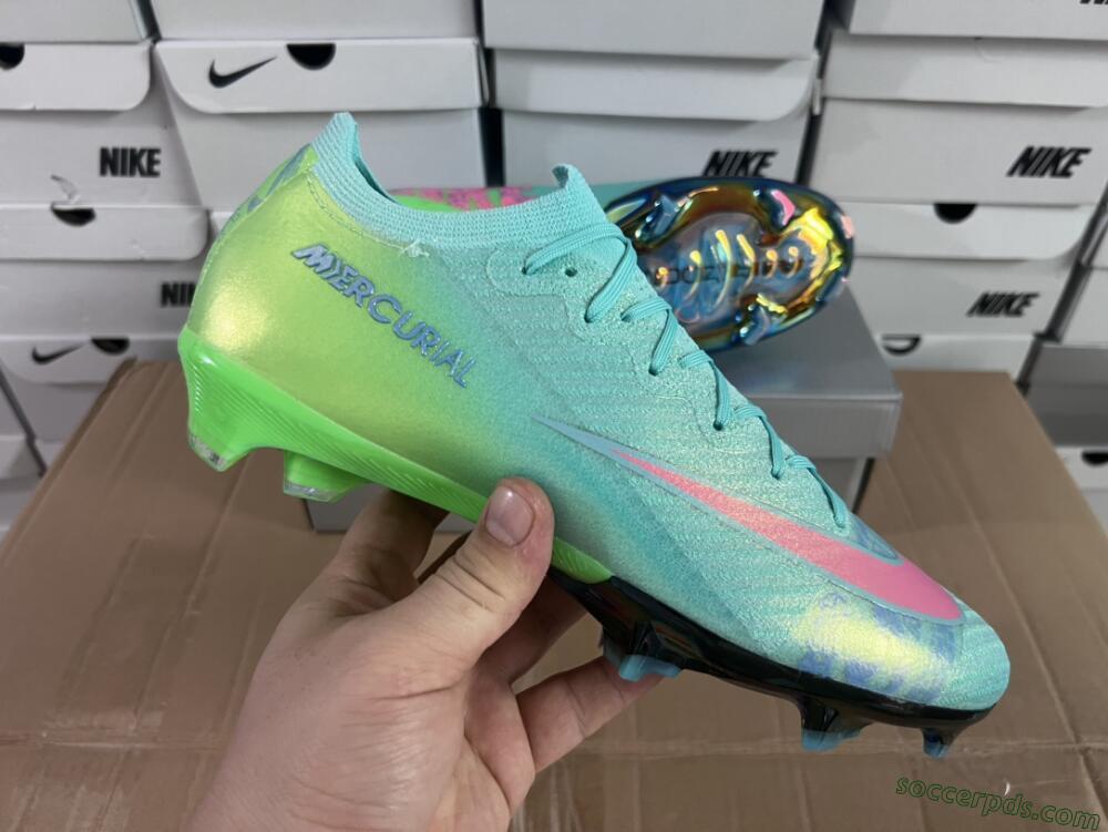 Nike Air Zoom Mercurial Vapor 16 Elite FG Low-Tops Football Boots - Jade/Pink/Yellow