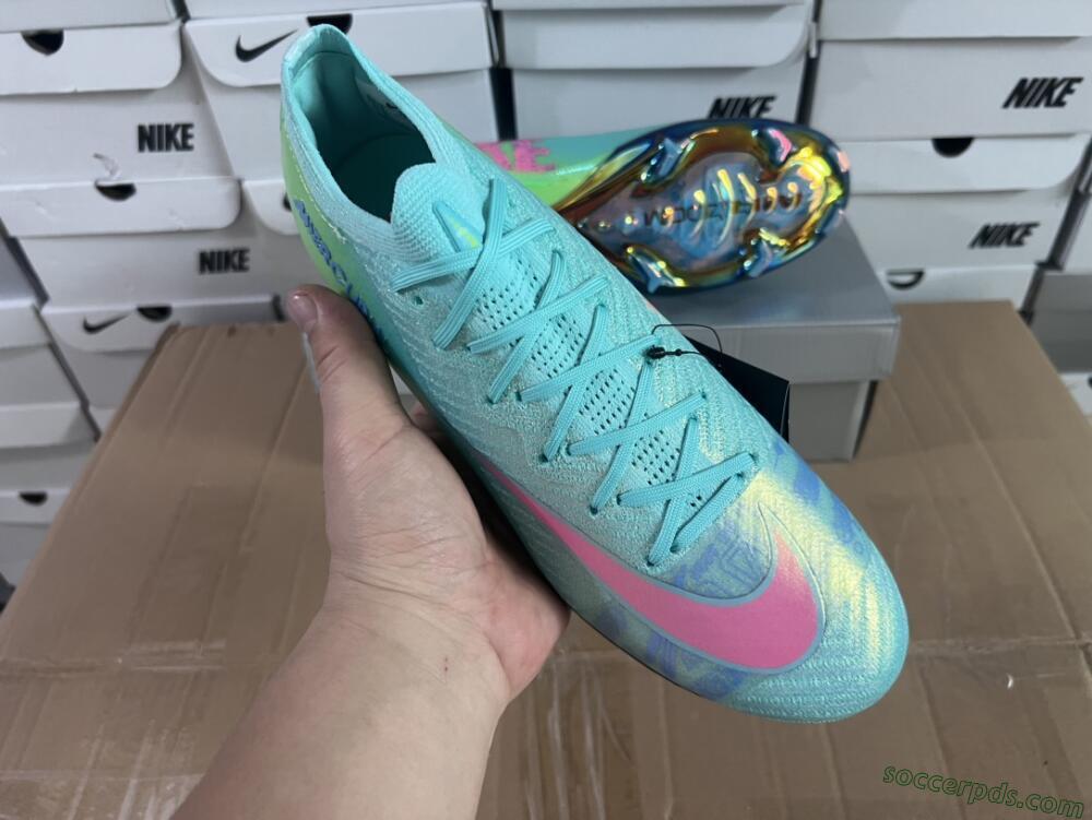 Nike Air Zoom Mercurial Vapor 16 Elite FG Low-Tops Football Boots - Jade/Pink/Yellow