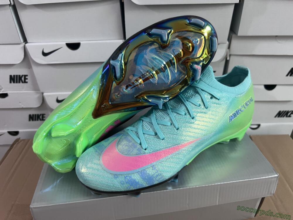 Nike Air Zoom Mercurial Vapor 16 Elite FG Low-Tops Football Boots - Jade/Pink/Yellow