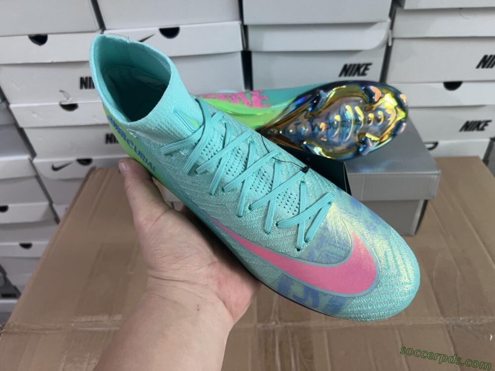 Nike Air Zoom Mercurial Superfly 10 Elite FG High-Tops Football Boots - Jade/Pink/Yellow