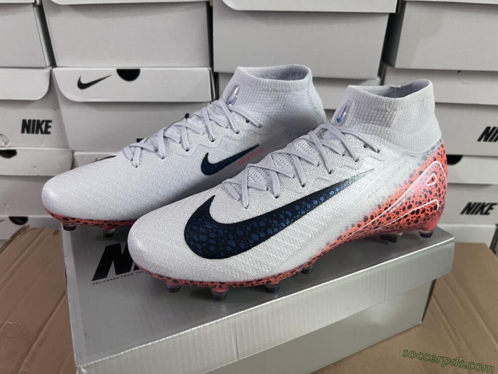 Nike Air Zoom Mercurial Superfly 10 Elite AG High-Tops Football Boots - Grey/White/Leopard