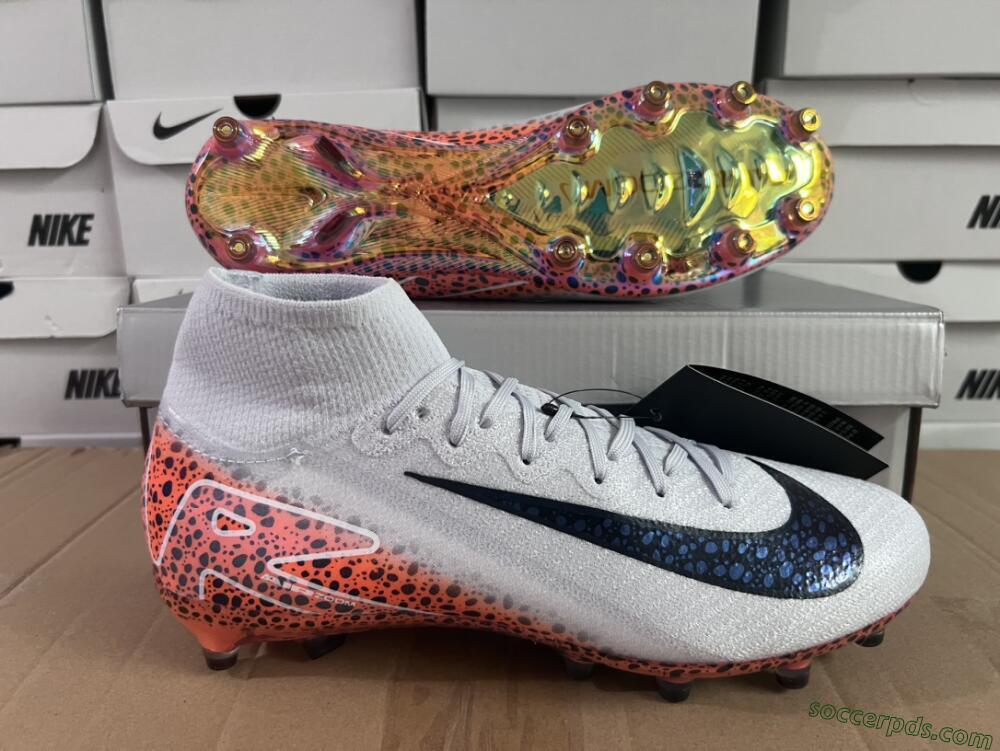 Nike Air Zoom Mercurial Superfly 10 Elite AG High-Tops Football Boots - Grey/White/Leopard