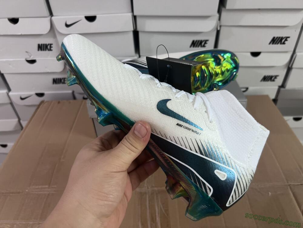 Nike Air Zoom Mercurial Superfly 10 Elite FG High-Tops Football Boots - White/Blue/Gold