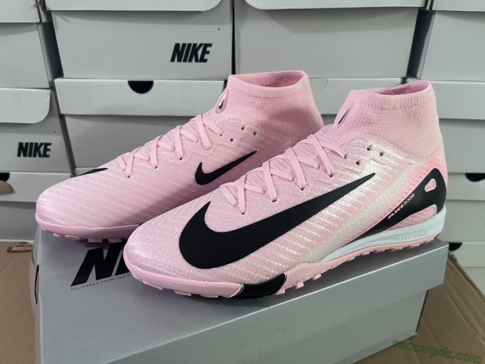 Nike Air Zoom Mercurial Superfly 10 Elite TF High-Tops Football Shoes - Pink/White/Black