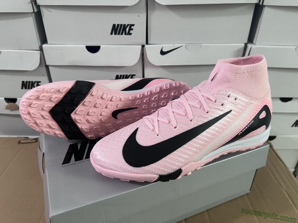 Nike Air Zoom Mercurial Superfly 10 Elite TF High-Tops Football Shoes - Pink/White/Black