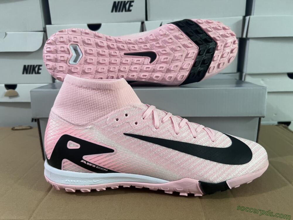 Nike Air Zoom Mercurial Superfly 10 Elite TF High-Tops Football Shoes - Pink/White/Black
