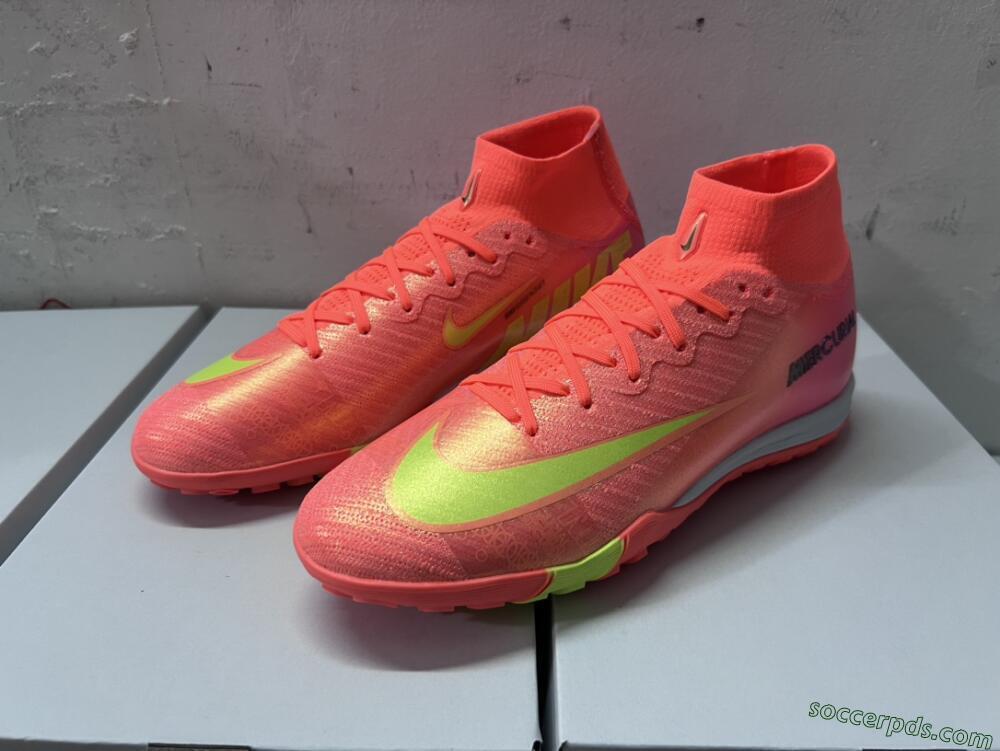 Nike Air Zoom Mercurial Superfly 9 Elite TF High-Tops Football Shoes - Red/Yellow/White
