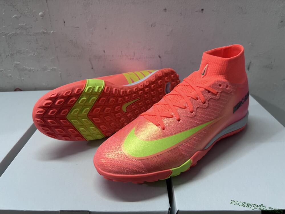 Nike Air Zoom Mercurial Superfly 9 Elite TF High-Tops Football Shoes - Red/Yellow/White