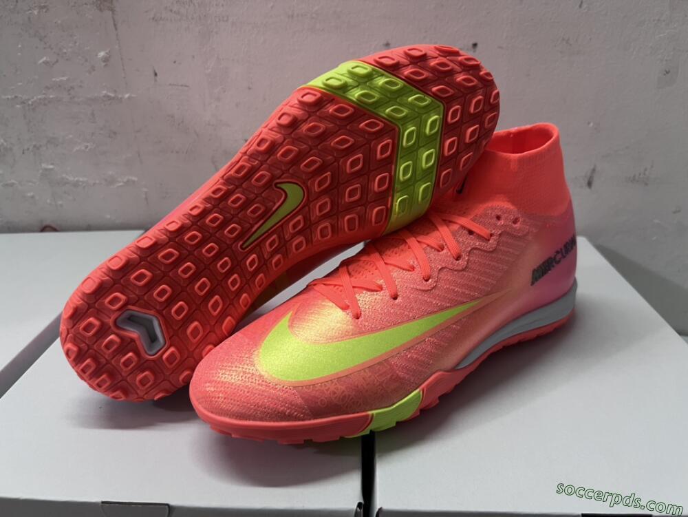Nike Air Zoom Mercurial Superfly 9 Elite TF High-Tops Football Shoes - Red/Yellow/White