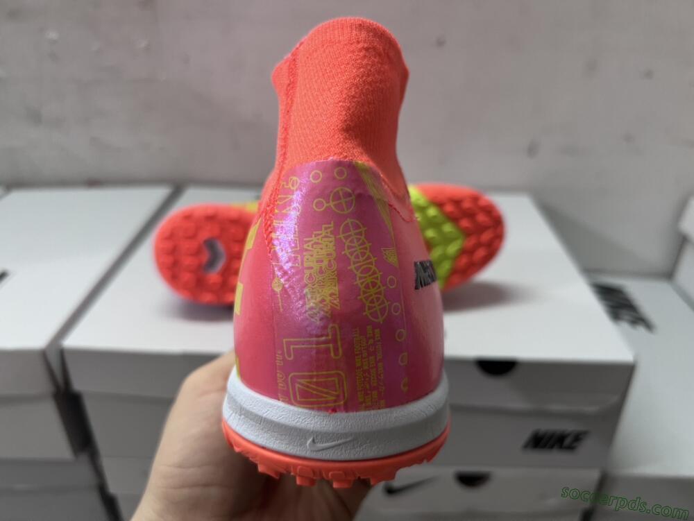 Nike Air Zoom Mercurial Superfly 9 Elite TF High-Tops Football Shoes - Red/Yellow/White