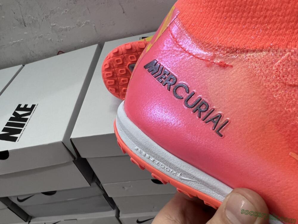 Nike Air Zoom Mercurial Superfly 9 Elite TF High-Tops Football Shoes - Red/Yellow/White