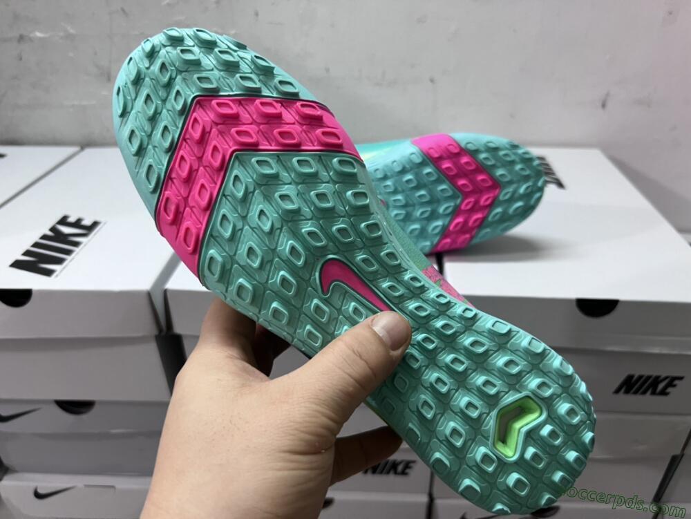 Nike Air Zoom Mercurial Superfly 10 Elite TF High-Tops Football Shoes - Jade/Pink/Blue