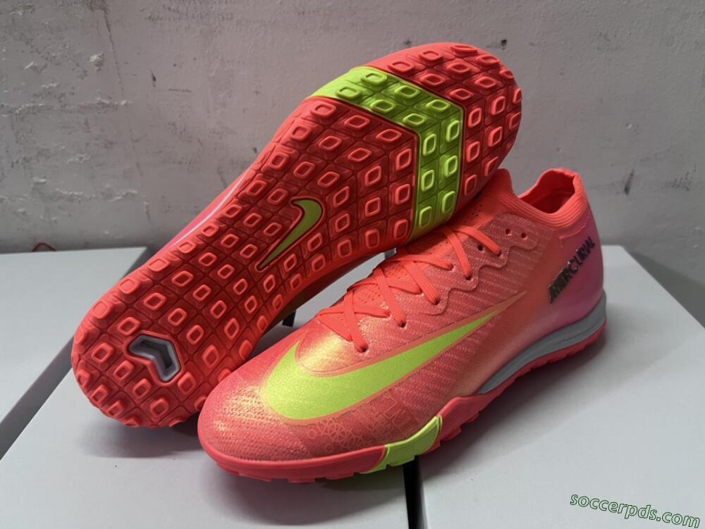 Nike Air Zoom Mercurial Vapor 15 Elite TF Low-Tops Football Shoes - Red/Yellow/White