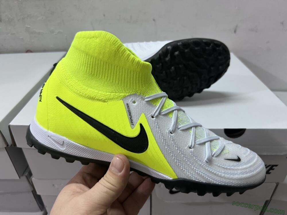 Nike Phantom Luna Elite NU TF High-Tops Football Shoes - Grey/Yellow/Black