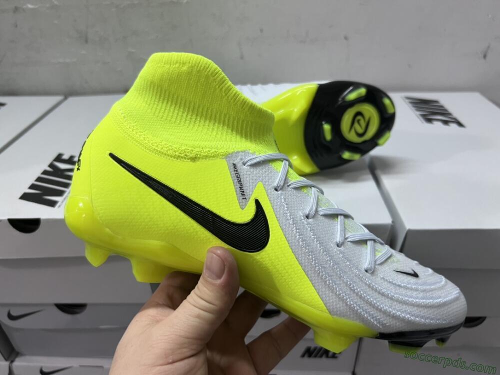 Nike Phantom Luna Elite FG High-Tops Football Boots - Grey/Yellow/Black