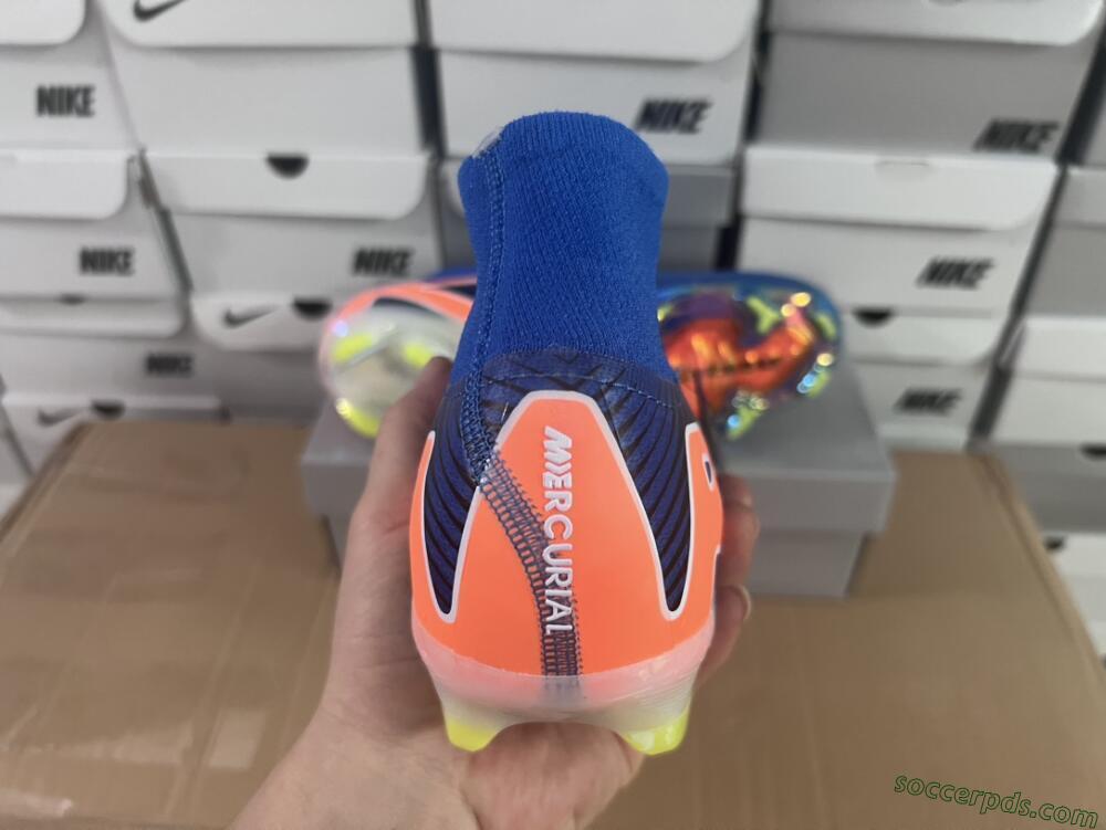 Nike Air Zoom Mercurial Superfly 10 Elite FG High-Tops Football Boots - Blue/White/Orange
