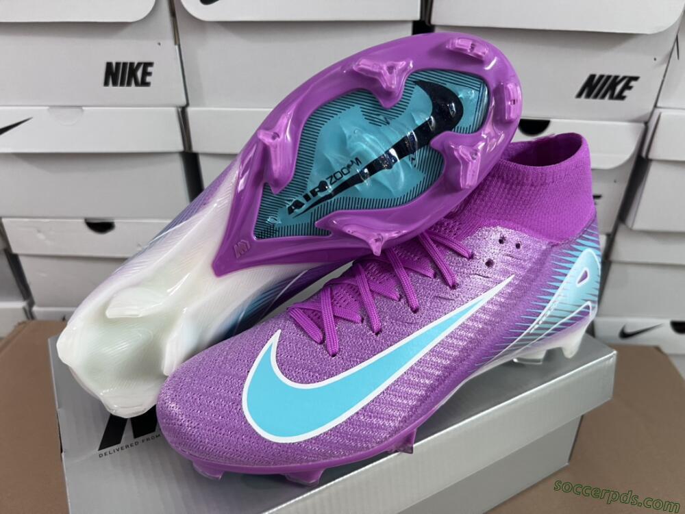 Nike Air Zoom Mercurial Superfly 10 Elite FG High-Tops Football Boots - Purple/Green