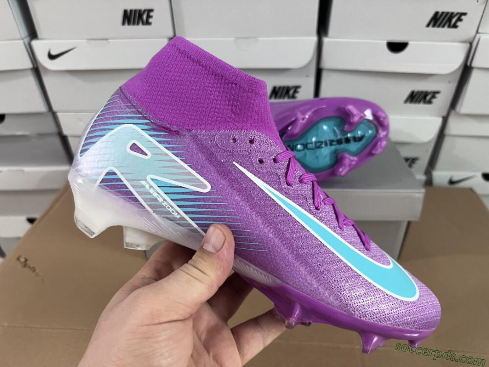 Nike Air Zoom Mercurial Superfly 10 Elite FG High-Tops Football Boots - Purple/Green