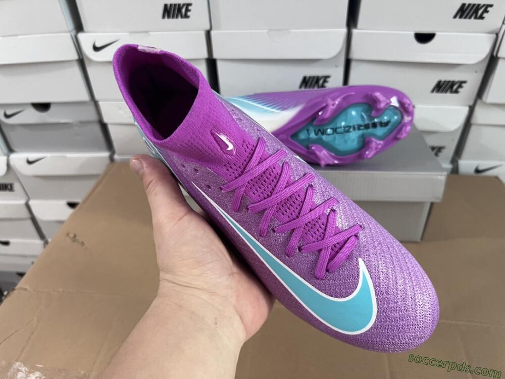 Nike Air Zoom Mercurial Superfly 10 Elite FG High-Tops Football Boots - Purple/Green