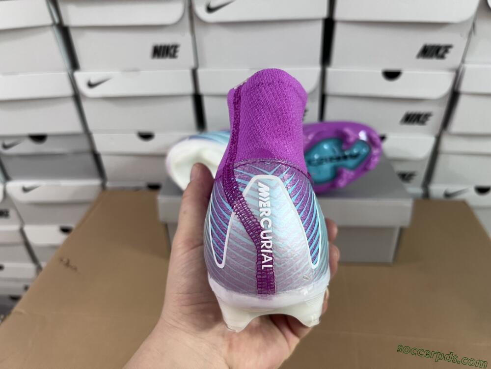 Nike Air Zoom Mercurial Superfly 10 Elite FG High-Tops Football Boots - Purple/Green