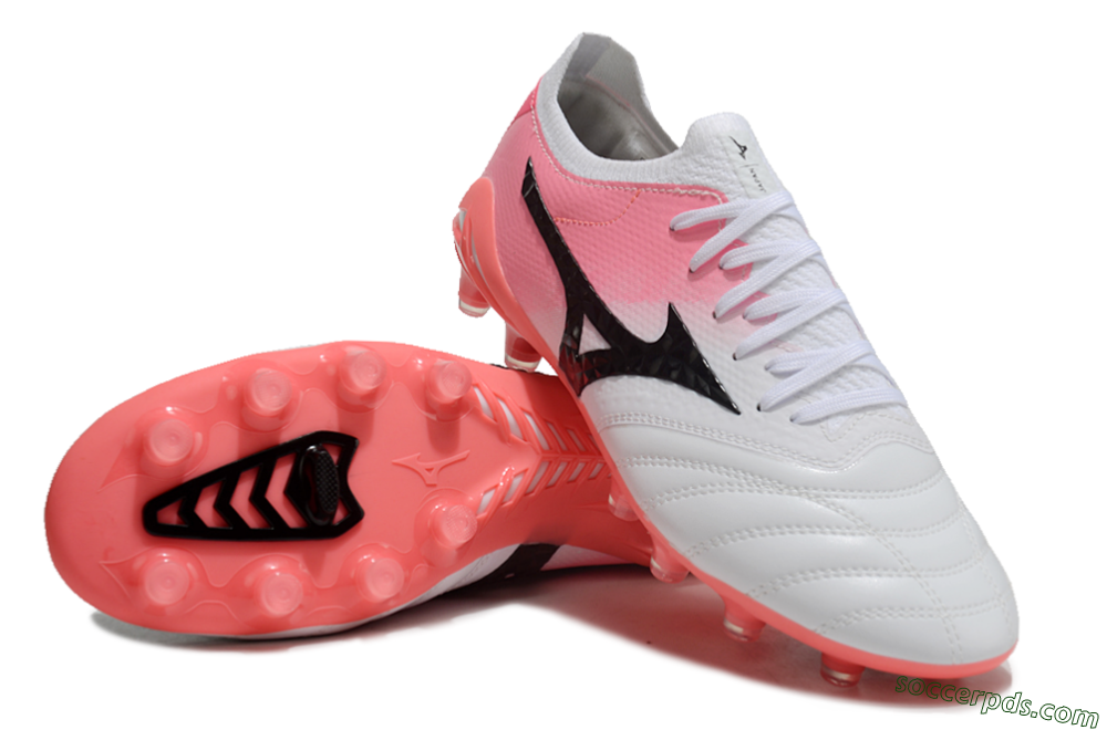 Mizuno Morelia Neo 3 FG Low-Tops Football Boots - White/Black/Pink 4