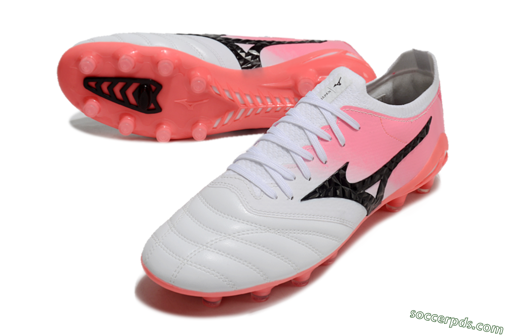 Mizuno Morelia Neo 3 FG Low-Tops Football Boots - White/Black/Pink 3