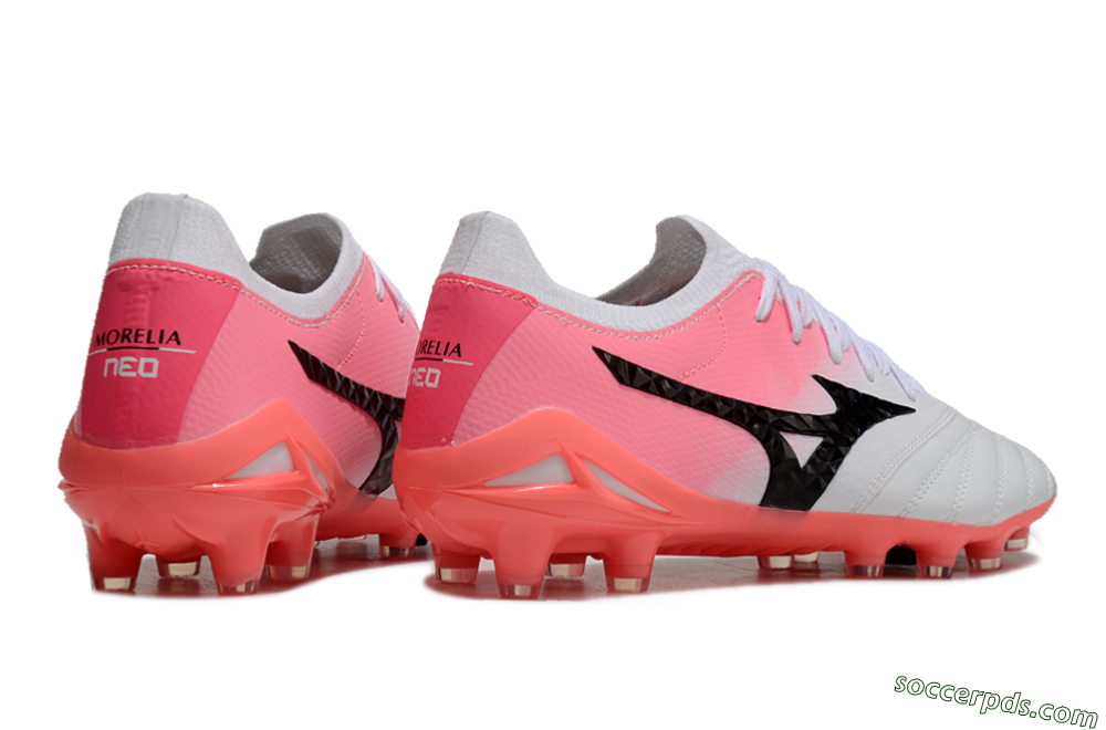 Mizuno Morelia Neo 3 FG Low-Tops Football Boots - White/Black/Pink 7