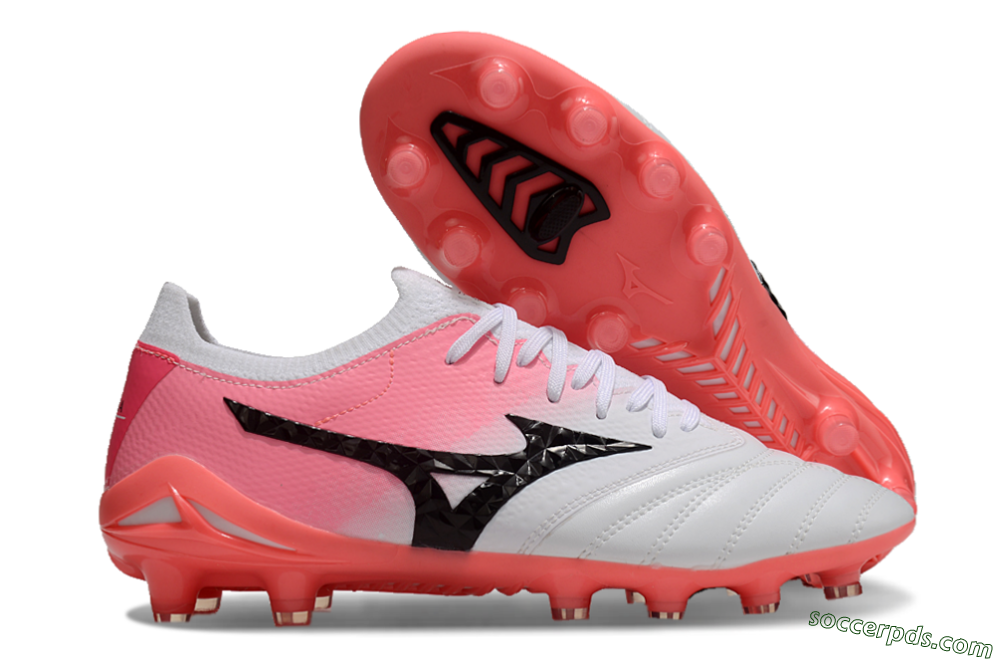 Mizuno Morelia Neo 3 FG Low-Tops Football Boots - White/Black/Pink 1