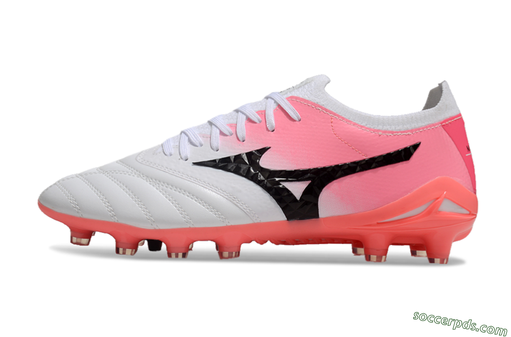 Mizuno Morelia Neo 3 FG Low-Tops Football Boots - White/Black/Pink 2