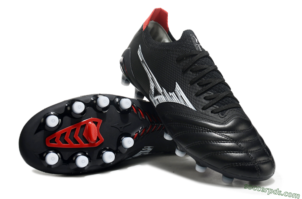 Mizuno Morelia Neo 3 FG Low-Tops Football Boots - Black/White/Red 4
