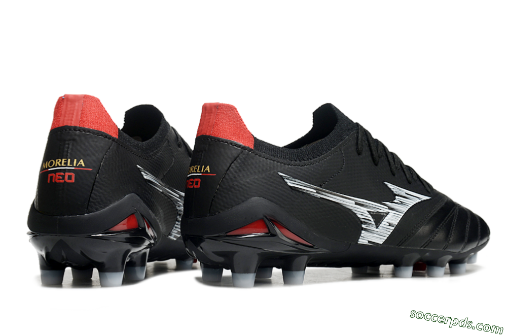 Mizuno Morelia Neo 3 FG Low-Tops Football Boots - Black/White/Red 7
