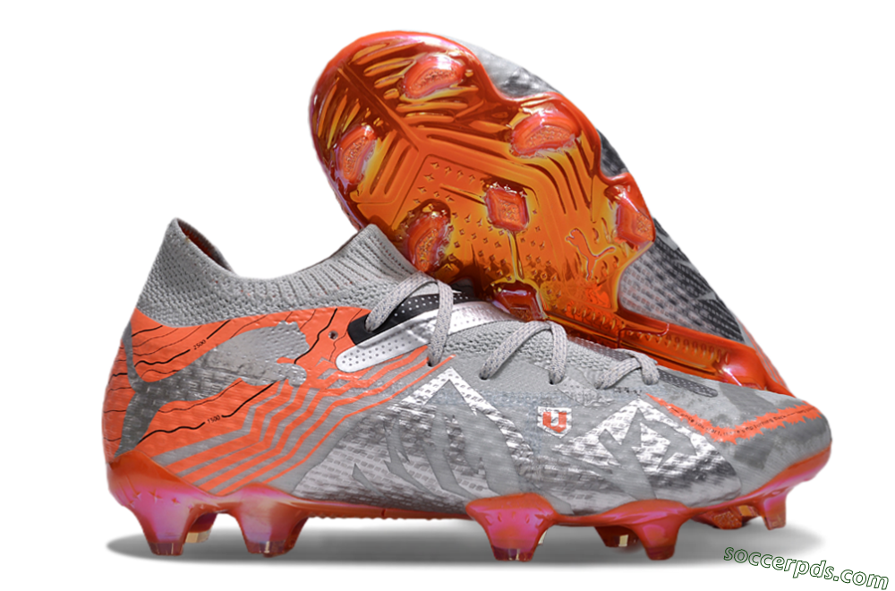 Puma Future Ultimate FG Low-Tops Football Boots - Silver/Red/Pink 1