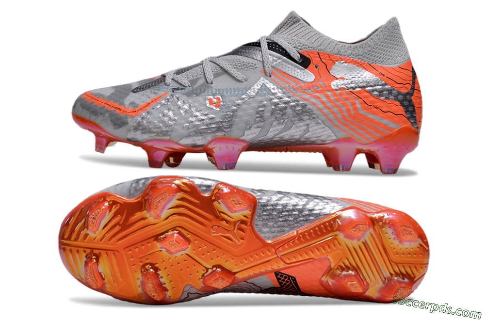 Puma Future Ultimate FG Low-Tops Football Boots - Silver/Red/Pink 0