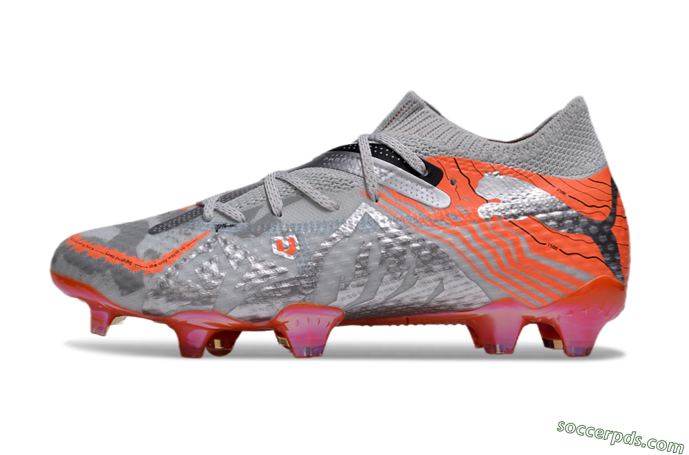 Puma Future Ultimate FG Low-Tops Football Boots - Silver/Red/Pink 2