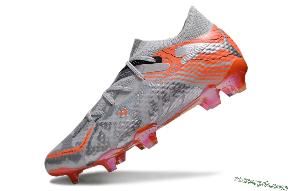 Puma Future Ultimate FG Low-Tops Football Boots - Silver/Red/Pink 5