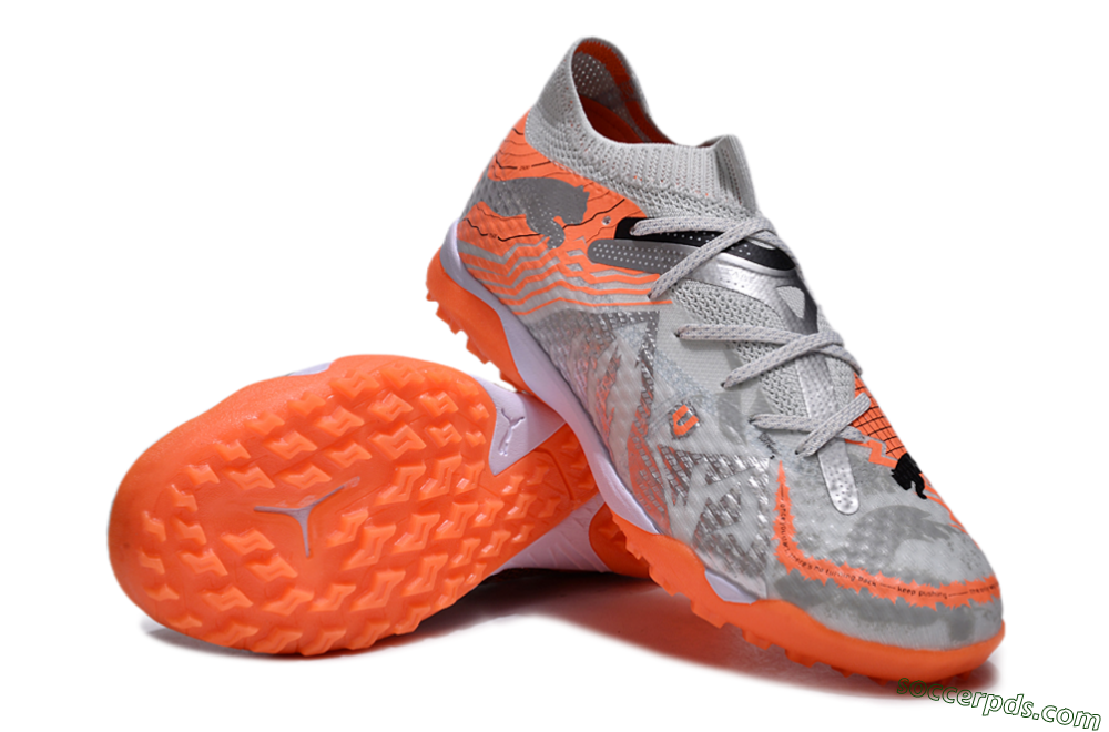 Puma Future Ultimate TF Low-Tops Football Shoes - Silver/Red/White 3