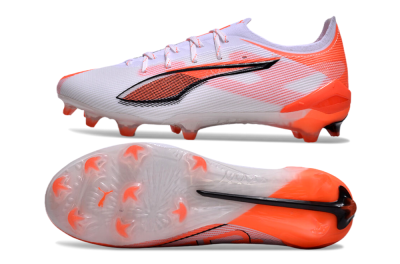 Puma Ultra Ultimate FG Low-Tops Football Boots - White/Black/Red