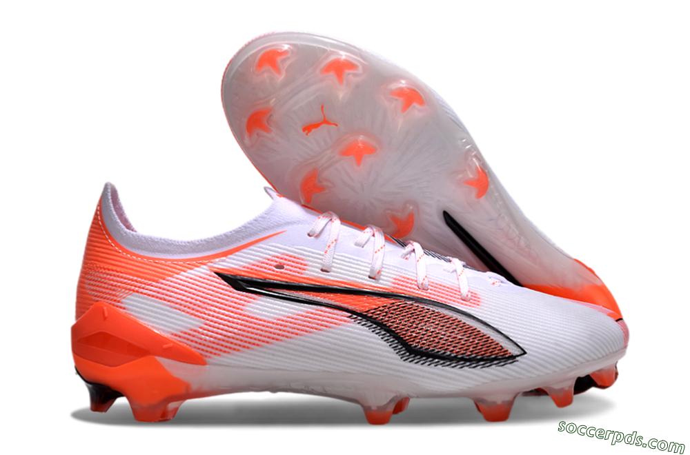 Puma Ultra Ultimate FG Low-Tops Football Boots - White/Black/Red 1