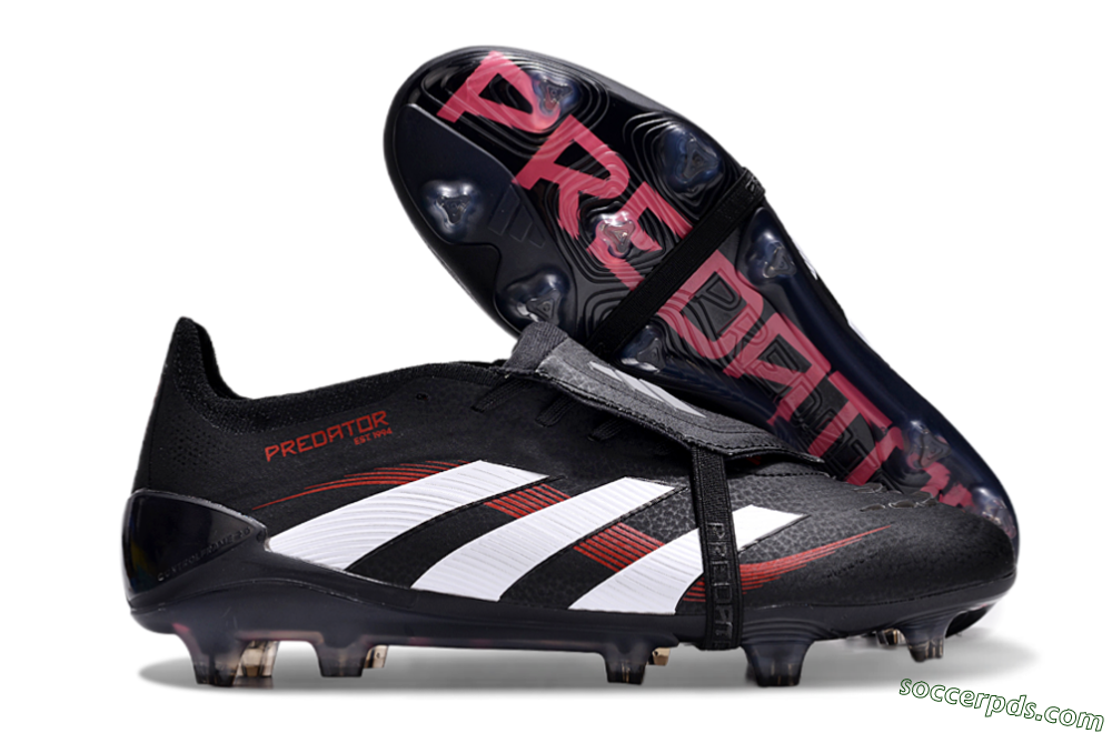 Adidas Predator Elite Foldover Tongue FG Low-Tops Football Boots - Black/White/Red 1
