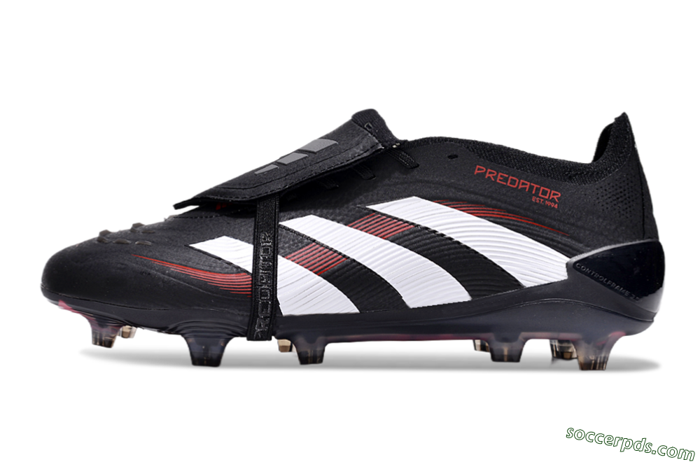 Adidas Predator Elite Foldover Tongue FG Low-Tops Football Boots - Black/White/Red 2