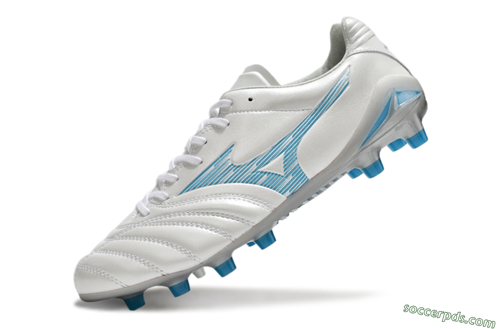 Mizuno Morelia Neo 4 FG Low-Tops Football Boots - White/Blue/Silver 5