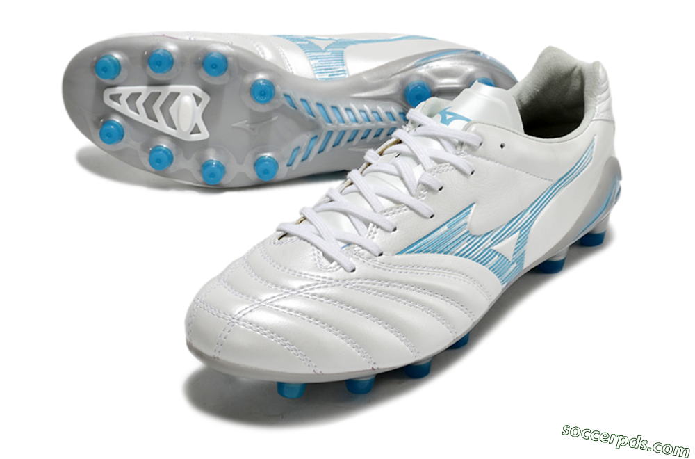Mizuno Morelia Neo 4 FG Low-Tops Football Boots - White/Blue/Silver 3