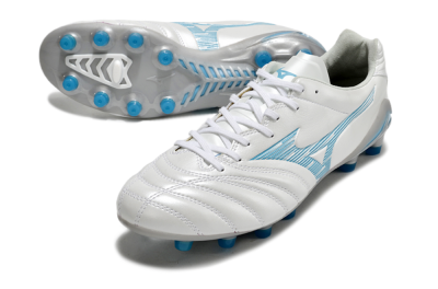 Mizuno Morelia Neo 4 FG Low-Tops Football Boots - White/Blue/Silver
