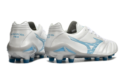 Mizuno Morelia Neo 4 FG Low-Tops Football Boots - White/Blue/Silver