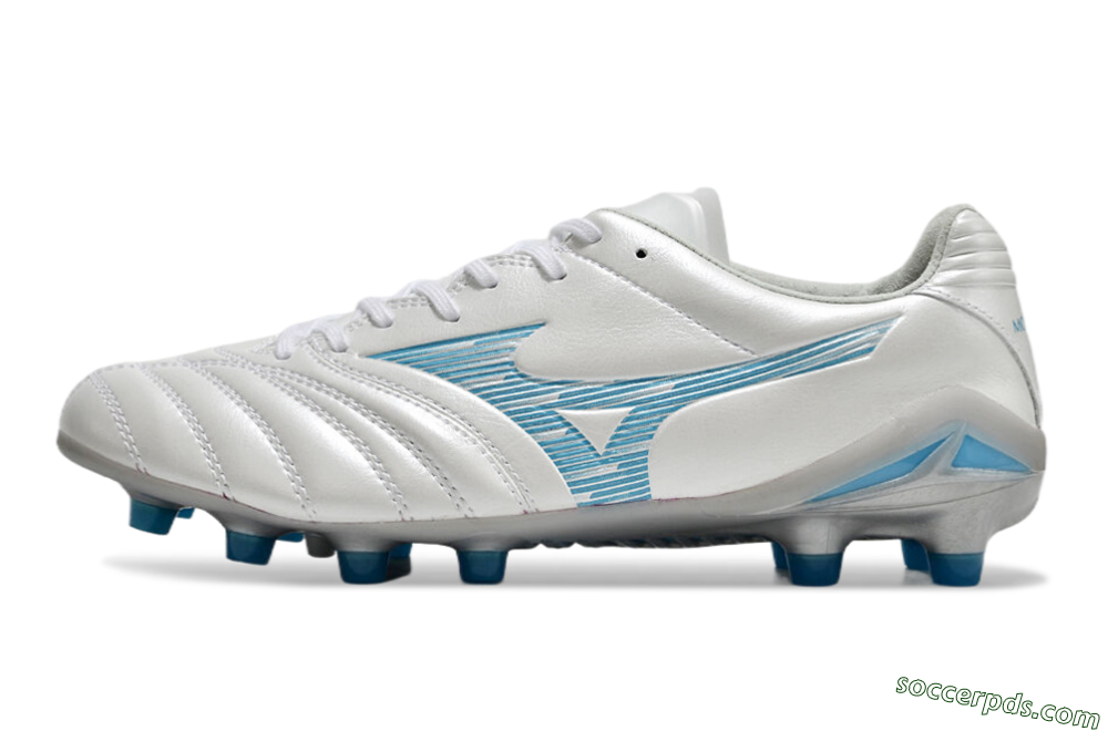 Mizuno Morelia Neo 4 FG Low-Tops Football Boots - White/Blue/Silver 2