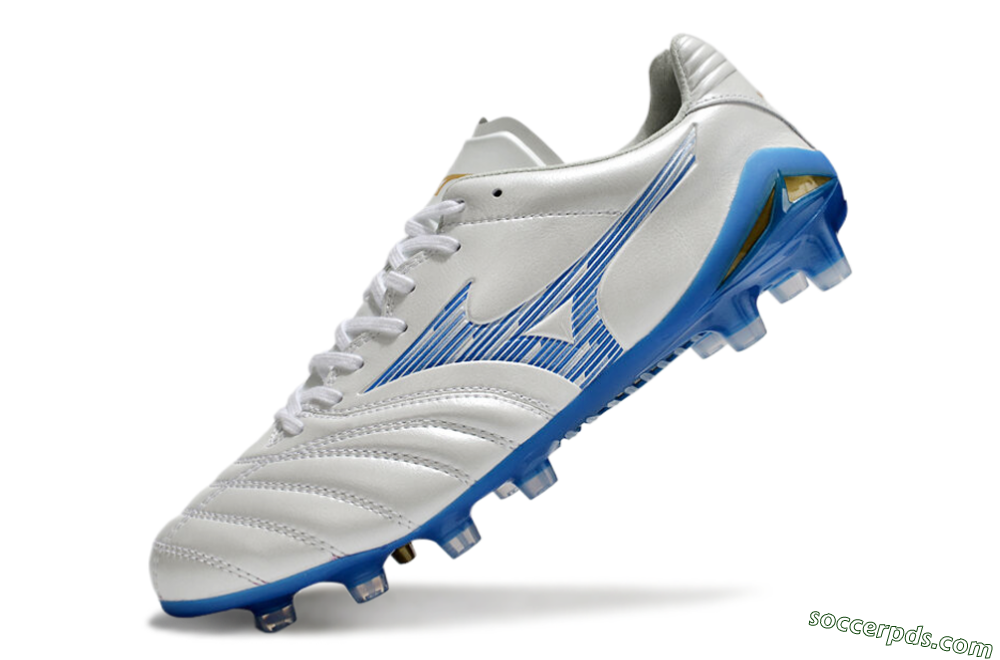 Mizuno Morelia Neo 4 FG Low-Tops Football Boots - White/Blue/Gold 5
