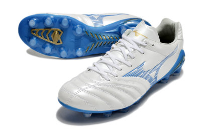 Mizuno Morelia Neo 4 FG Low-Tops Football Boots - White/Blue/Gold